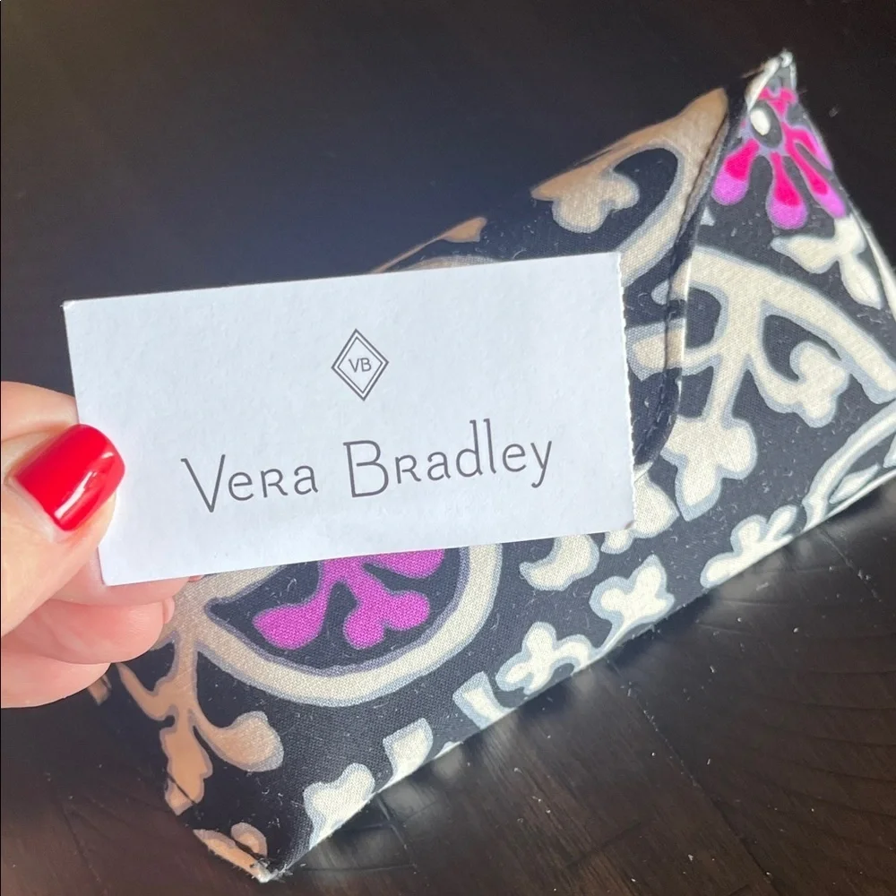 Vera Bradley Black and Pink Sunglasses Case NWT
